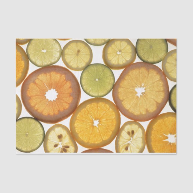 Fruit slices citrus orange lemon lime tissue paper (Front)