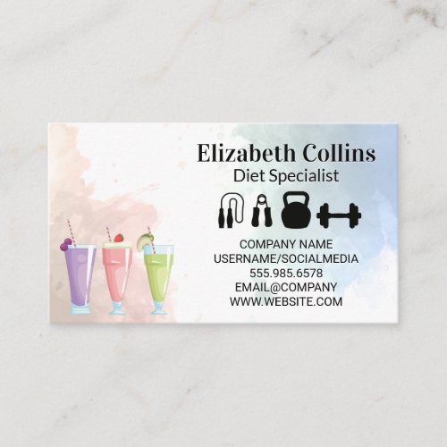 Fruit Smoothies  Gym Equipment Business Card