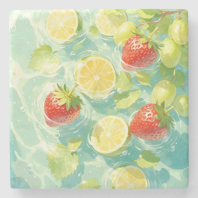 Fruit Splash Stone Coaster (Front)