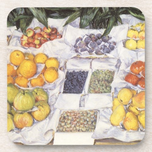 Fruit Stand by Gustave Caillebotte Vintage Art Beverage Coaster