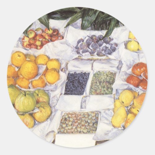 Fruit Stand by Gustave Caillebotte Vintage Art Classic Round Sticker