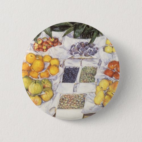 Fruit Stand by Gustave Caillebotte Vintage Art Pinback Button