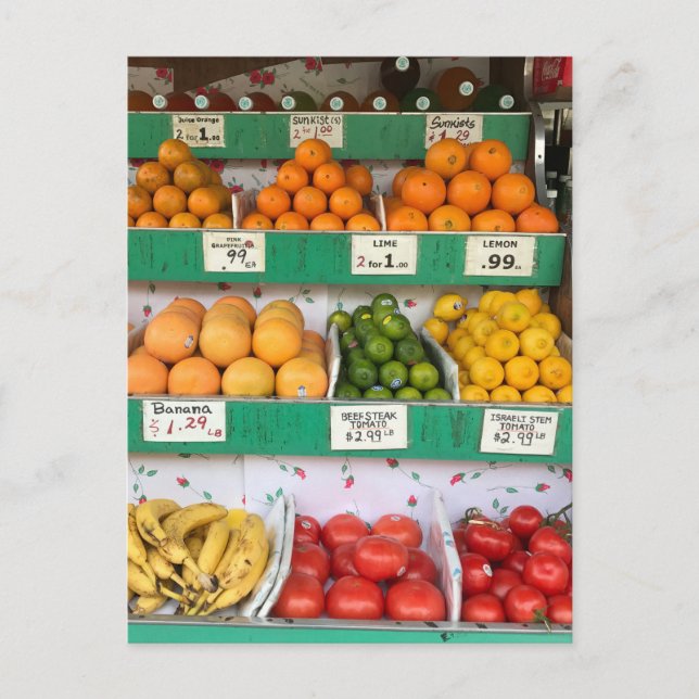 Fruit Stand, Columbus Avenue, New York City, NYC Postcard (Front)