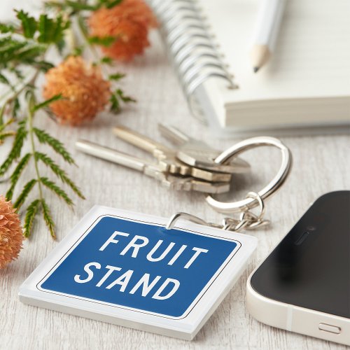 Fruit Stand Road Sign Keychain
