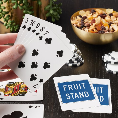 Fruit Stand Road Sign Playing Cards