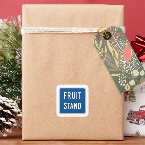 Fruit Stand Road Sign Square Sticker