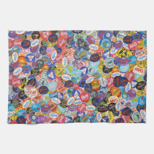 Fruit Sticker Montage Pattern Kitchen Towel