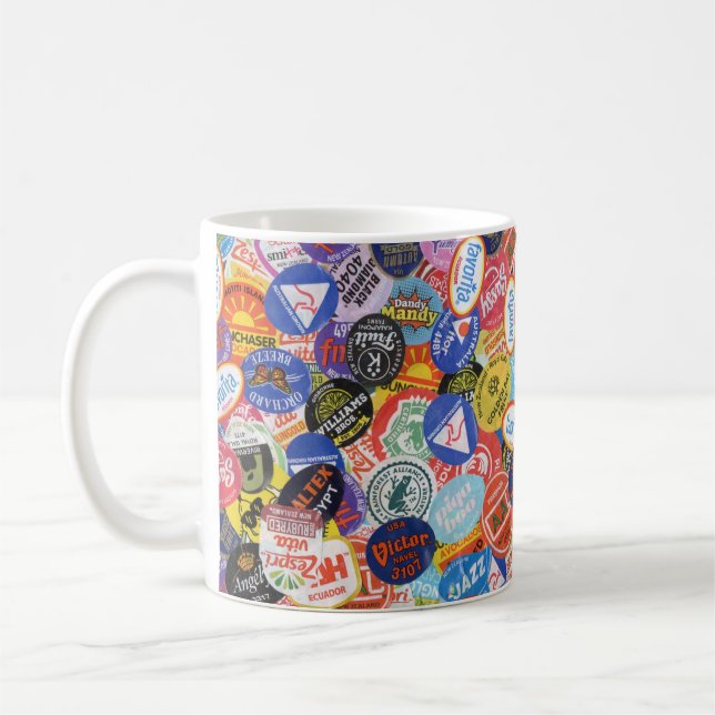 Fruit Sticker Montage Pattern Mug (Left)