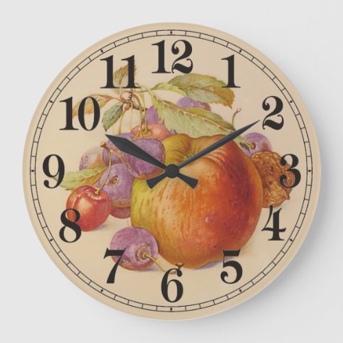 Fruit Still Life Large Clock