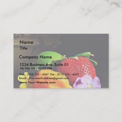 Customizable Fruit Still Life Srawberry Strawberries Limes Pepp Business Card