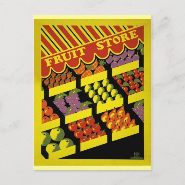 Fruit Store- WPA Poster - Postcard (Front)