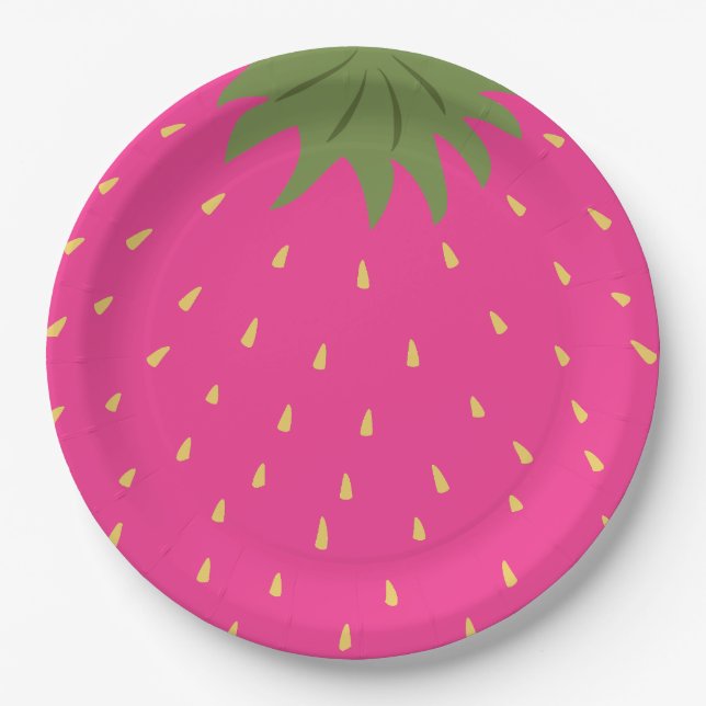 Fruit Strawberry Paper Plates (Front)