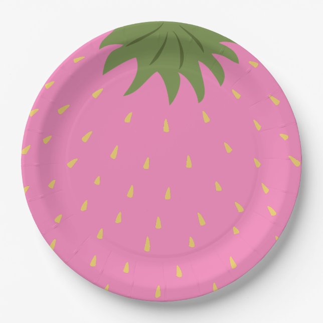Fruit Strawberry Paper Plates (Front)