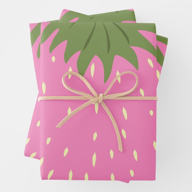 Fruit Strawberry Wrapping Paper Sheets (In situ)