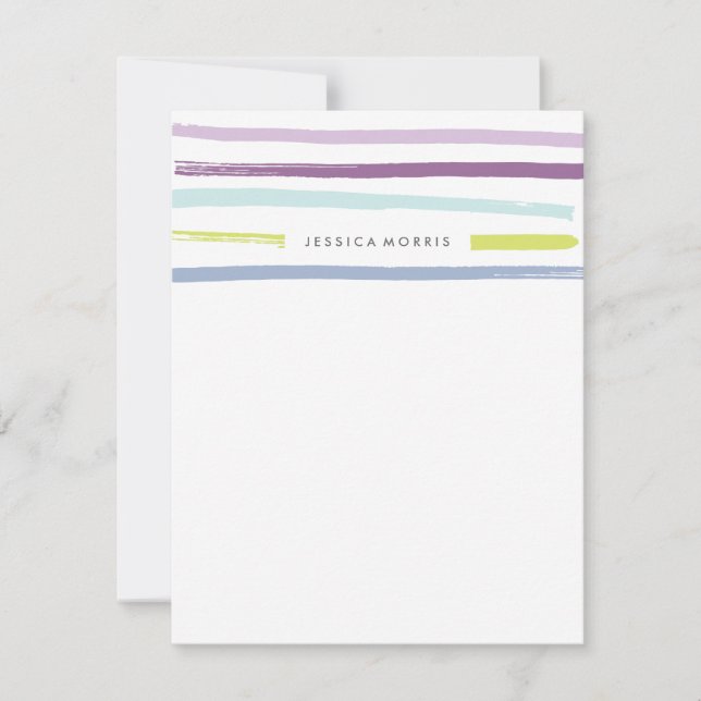Fruit Stripes Stationery - Grape Invitation (Front)