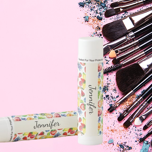 Fruit summer pattern name lip balm (Creator Uploaded)