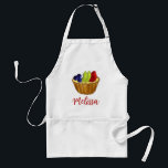 Fruit Tart French Pastry Chef Personalized Baker  Adult Apron<br><div class="desc">Design features an original marker illustration of a miniature fruit tart,  filled with pastry cream and topped with fresh blueberries,  kiwi,  and strawberries. Ideal for your favorite foodie. Just personalize with your information.</div>