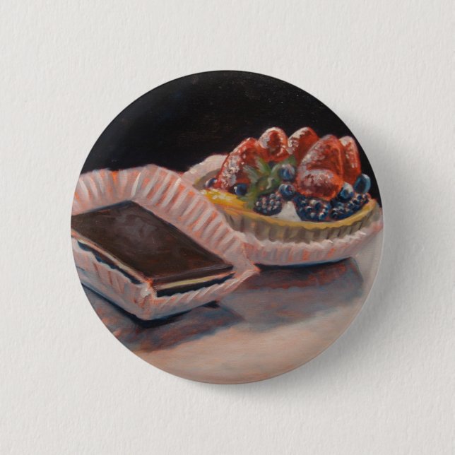 Fruit tart fudge painting on fun items! pinback button (Front)