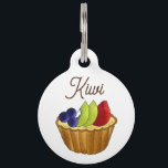 Fruit Tart Kiwi Strawberry Pie Baking Pastry Food Pet ID Tag<br><div class="desc">Design features an original marker illustration of a miniature fruit tart,  filled with pastry cream and topped with fresh blueberries,  kiwi,  and strawberries. Ideal for your favorite foodie.</div>