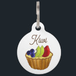Fruit Tart Kiwi Strawberry Pie Baking Pastry Food Pet ID Tag<br><div class="desc">Design features an original marker illustration of a miniature fruit tart,  filled with pastry cream and topped with fresh blueberries,  kiwi,  and strawberries. Ideal for your favorite foodie.</div>