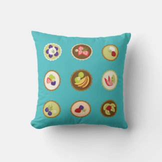 Fruit Tarts Throw Pillow