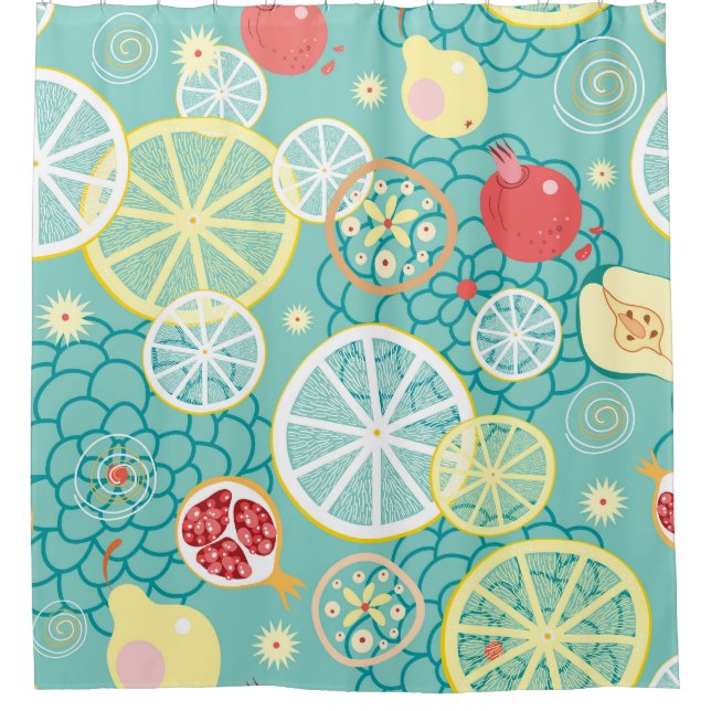 Fruit Texture, Vibrant Background. Shower Curtain (Front)