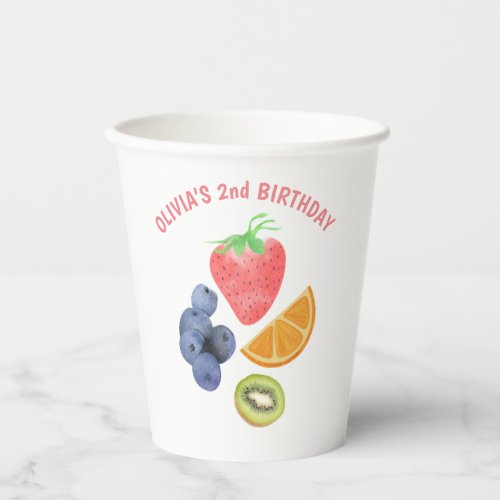 Fruit theme 2nd birthday  paper cups