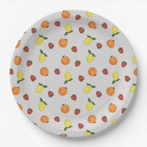 Fruit themed paper paper plate