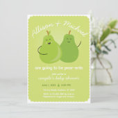 Fruit Themed Pear Couples Co-ed Baby Shower Invitation (Standing Front)