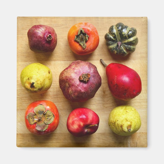 Fruit Tic-tac-toe Square Magnet (Front)