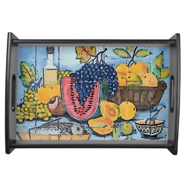 Fruit Tile Mural Serving Tray (Front)