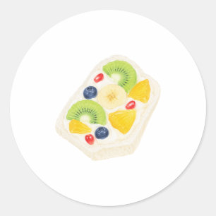 Fruit Toast Cream Cheese Kiwi Blueberry Breakfast Classic Round Sticker