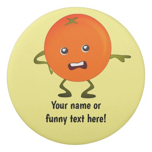 Fruit Toon _ Funny Orange pointing _ add a message Eraser