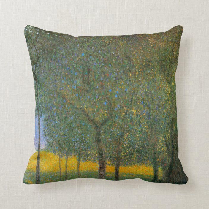 Fruit Trees By Gustav Klimt Vintage Art Nouveau Throw Pillow Zazzle Com