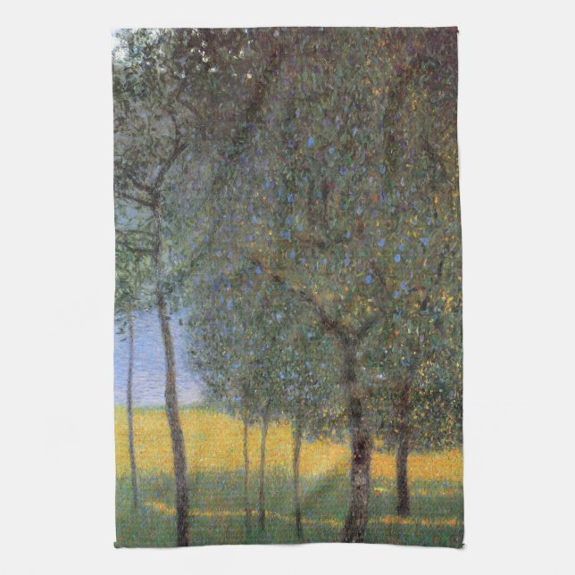 Fruit Trees, Gustav Klimt Kitchen Towel (Vertical)