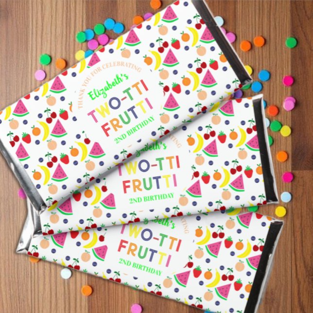 Fruit Two-tti Frutti 2nd Birthday Hershey Bar Favors (Creator Uploaded)