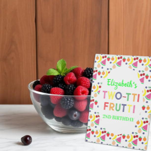 Fruit Two-tti Frutti 2nd Birthday Table Tent
