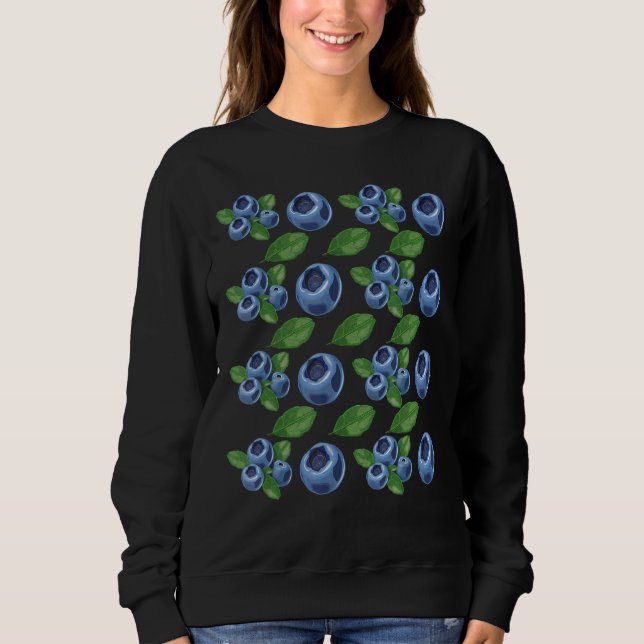 Fruit  Vegans Blueberry Pattern Fruitarian Blueber Sweatshirt (Front)