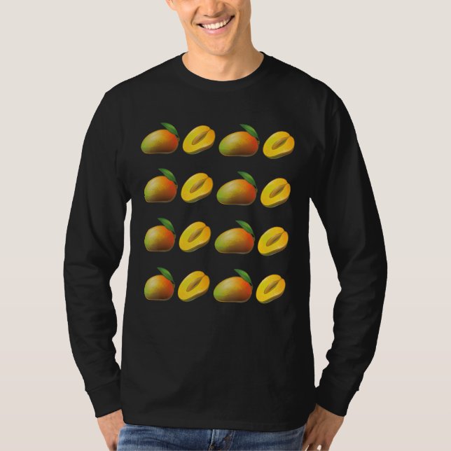 Fruit  Vegans Mango Pattern Fruitarian Mango T-Shirt (Front)