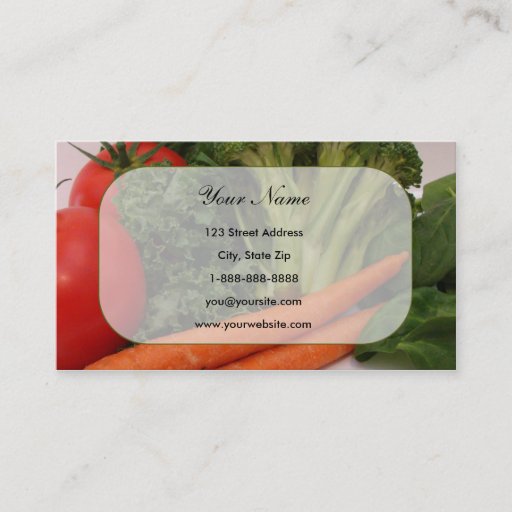 Customizable Fruit - Vegetable 5 Business Card