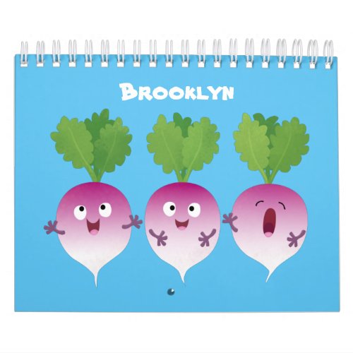 Fruit vegetable and plant cartoon calendar
