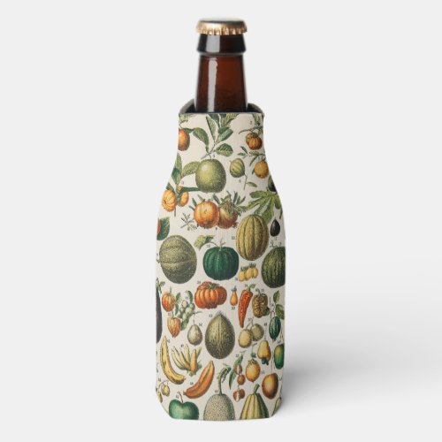 Fruit Vegetable Botanical Scientific Illustration Bottle Cooler