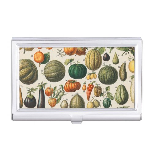 Fruit Vegetable Botanical Scientific Illustration Business Card Case