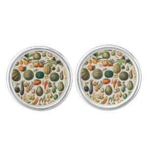 Fruit Vegetable Botanical Scientific Illustration Cufflinks