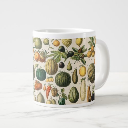 Fruit Vegetable Botanical Scientific Illustration Giant Coffee Mug