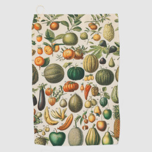 Fruit Vegetable Botanical Scientific Illustration Golf Towel