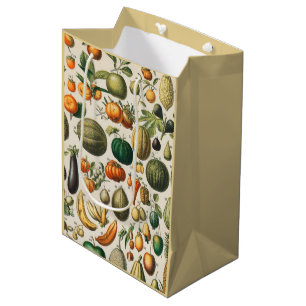Fruit Vegetable Botanical Scientific Illustration Medium Gift Bag