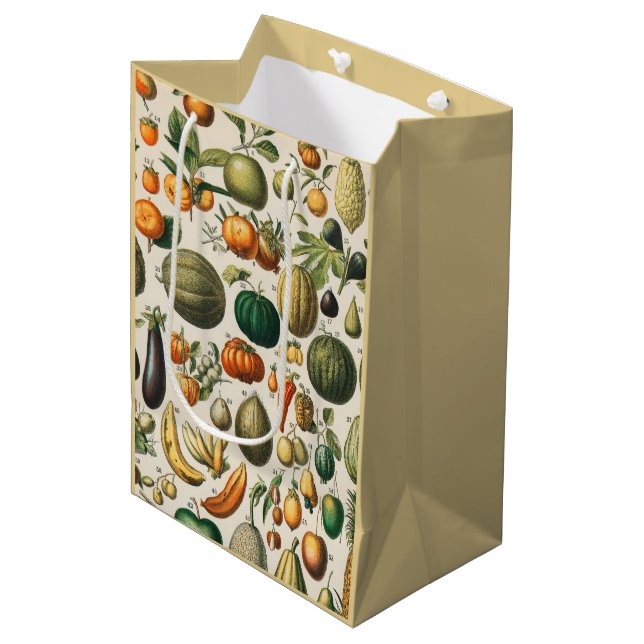 Fruit Vegetable Botanical Scientific Illustration Medium Gift Bag (Front Angled)