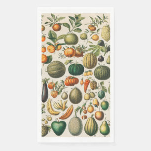 Fruit Vegetable Botanical Scientific Illustration Paper Guest Towels