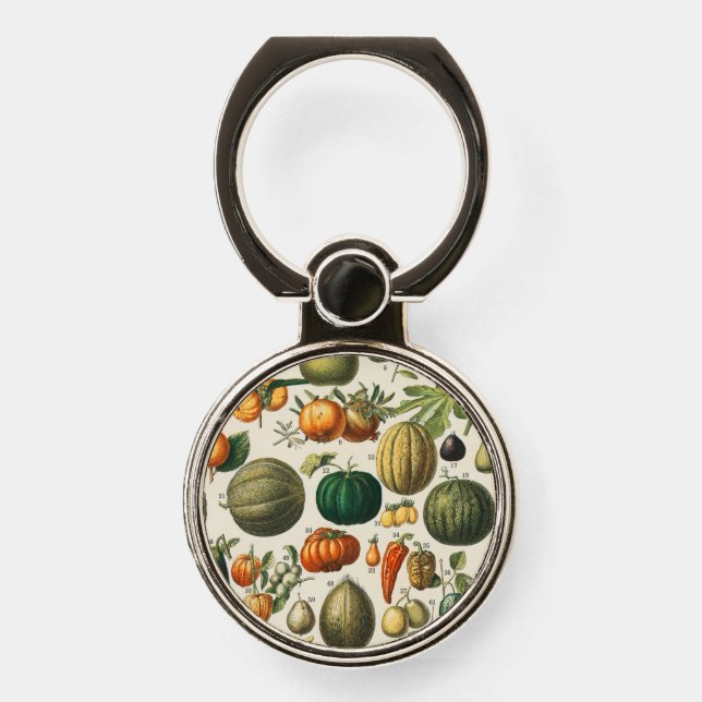 Fruit Vegetable Botanical Scientific Illustration Phone Ring Stand (Front)